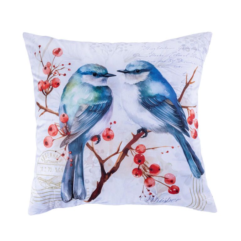 Súprava 3 ks obliečok na vankúšiky ZIMNÉ VTÁČIKY 45 x 45 cm - galéria #1