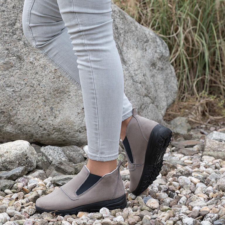 Dámské zateplené kotníkové boty béžové - galerie #5