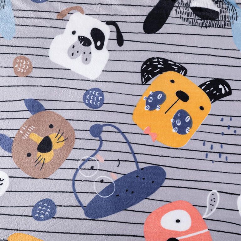 Mikroplyšová deka PEJSCI ŠEDÁ 150 x 200 cm - galerie #2