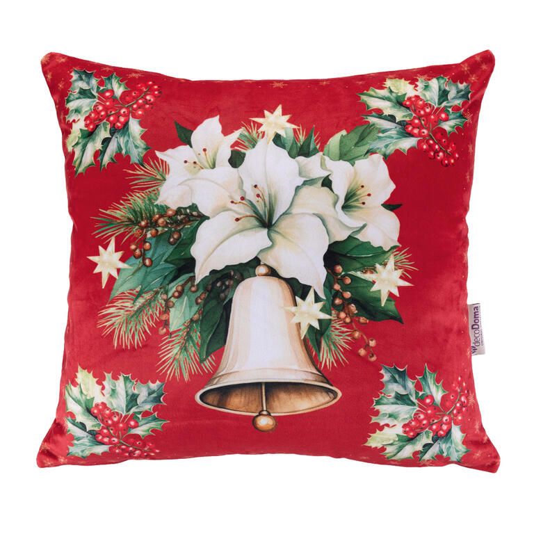 Set de 3 fețe pernuțe RED POINSETTIA 45 x 45 cm - galerie #2