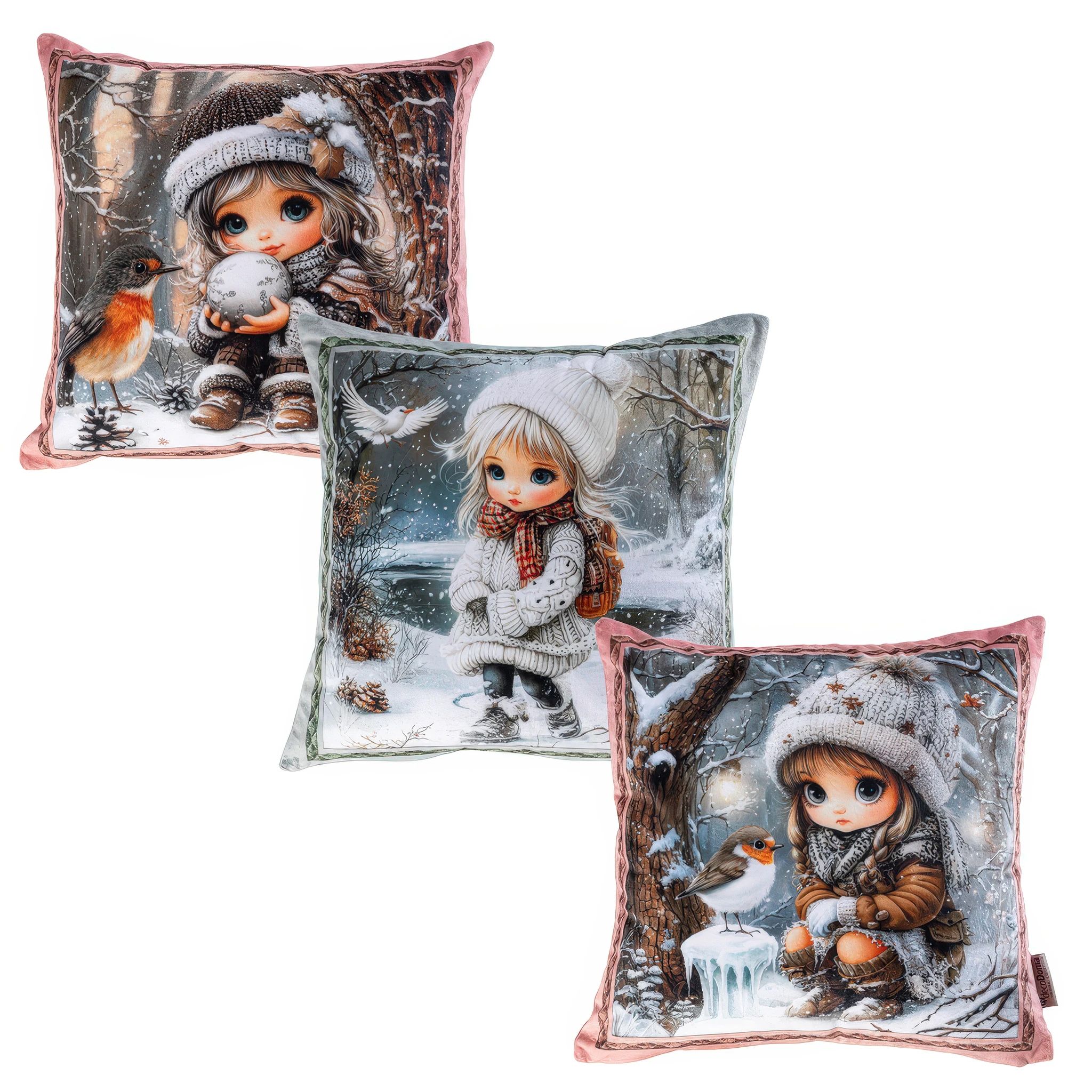 Sada 3 ks povlaků na polštářky WINTER GIRLS 45 x 45 cm - galerie #8