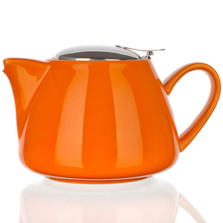 Keramická konvička s nerezovým víčkem a sítkem Bonnet oranžová, BANQUET