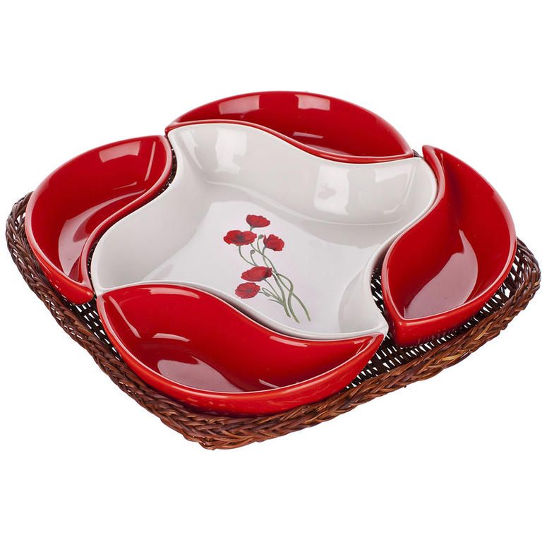 Keramická servírovací miska 5dílná Máky, BANQUET