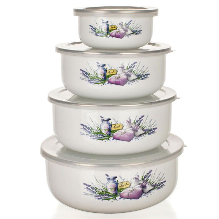 Smaltované misky s viečkami Lavender, BANQUET