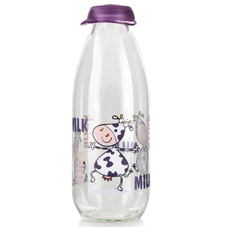 Skleněná láhev na mléko Funny Cow 1l D1, BANQUET