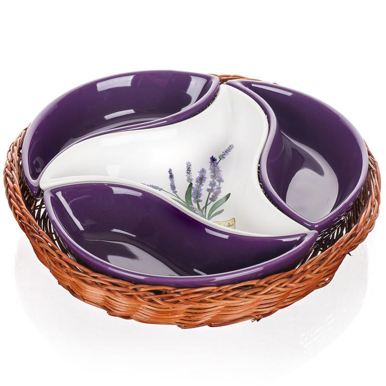 Bol din ceramică pentru servire din 4 piese LAVENDER, BANQUET