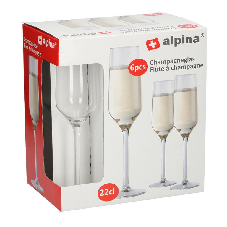 Sklenice na šampaňské ALPINA 6 ks