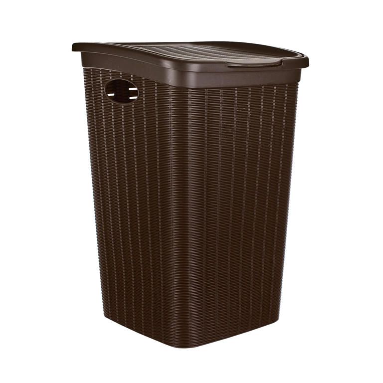 Plastový prádelní koš tmavě hnědý 50 l RATTAN