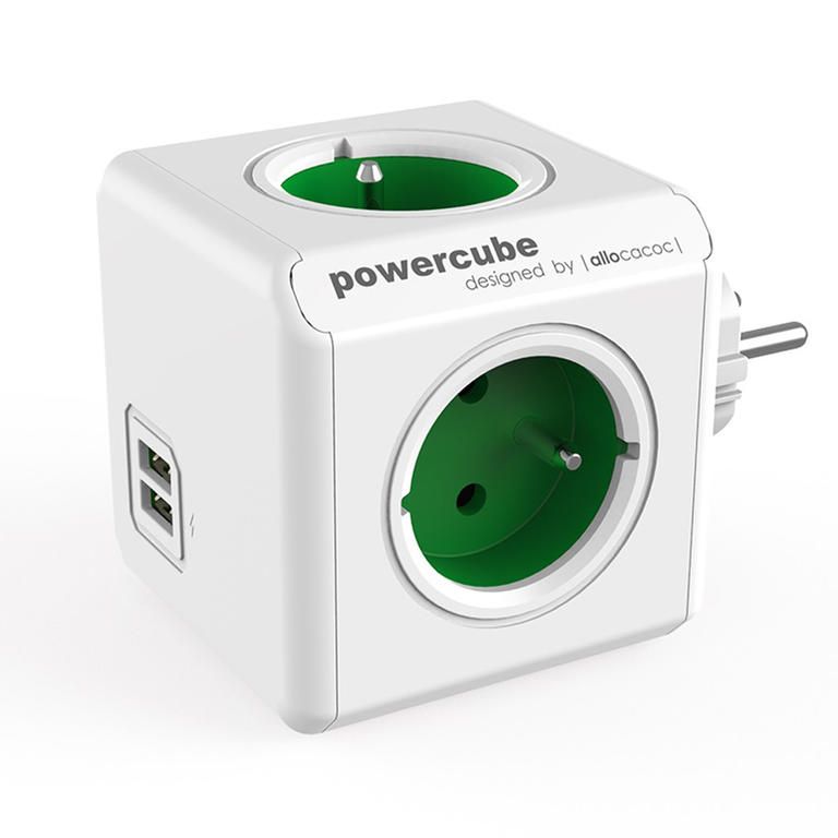 Rozgałęźnik PowerCube Original USB zielony