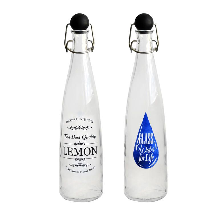 Skleněná láhev s potiskem a uzávěrem 750 ml