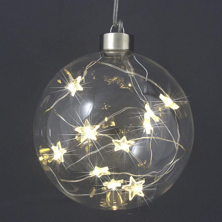 Vánoční světelná koule s 10 LED hvězdičkami