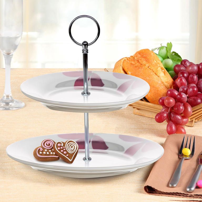 Banquet Stojan na cukroví porcelánový PURPLE 2patrový