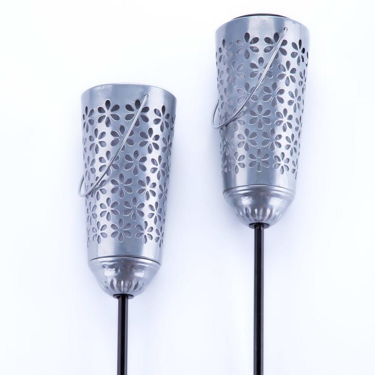 Solární lampy DREAM stříbrné 2 ks