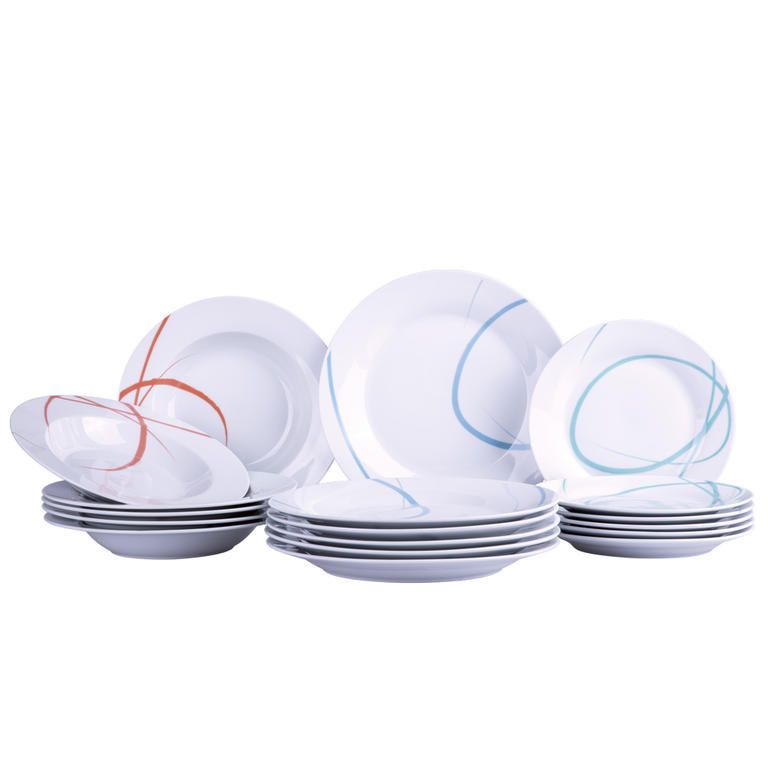 Banquet porcelánová sada talířů PASTEL 18 ks