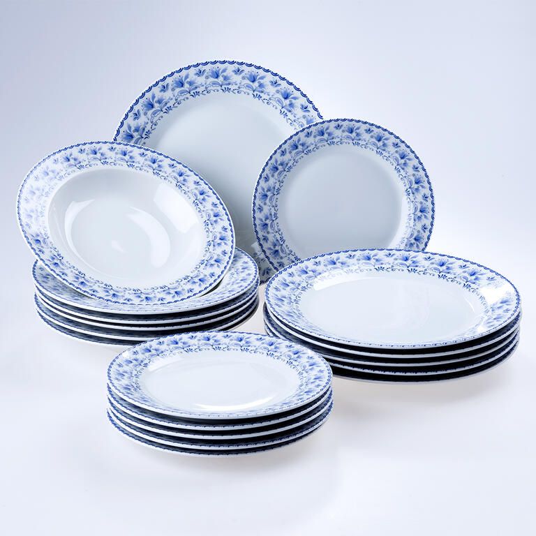 Banquet Porcelánová sada talířů BLUEBELL 18 ks