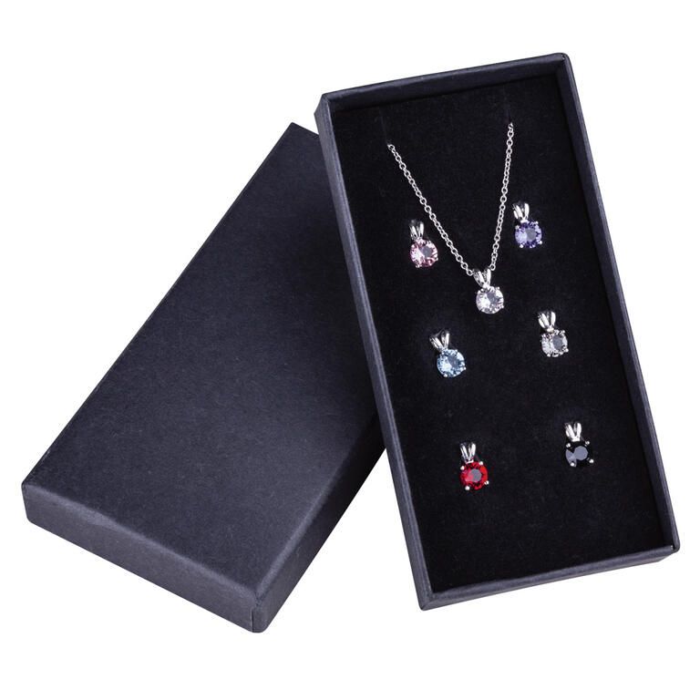 Sada řetízku a 7 přívěsků Swarovski Crystal