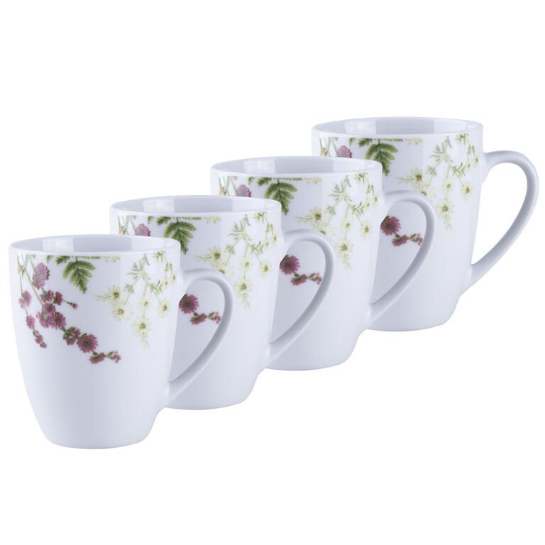 Sada porcelánových hrnků HERBAL GARDEN 380 ml 4 ks