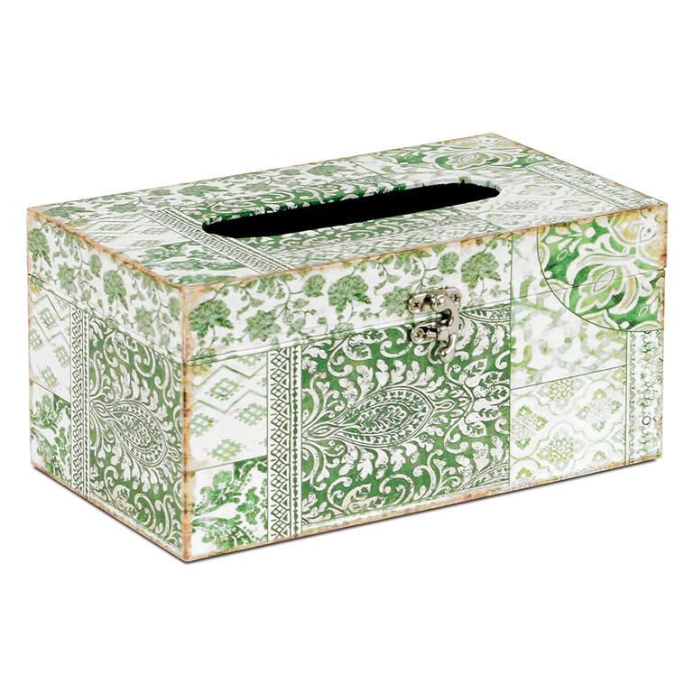 Dekorativní box na papírové kapesníky, plátno s potiskem ORNAMENT