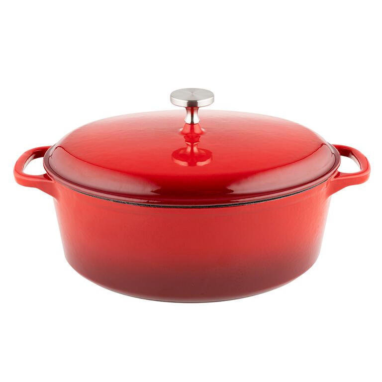 Litinový pekáč s víkem HIERRO 4,5 l červený