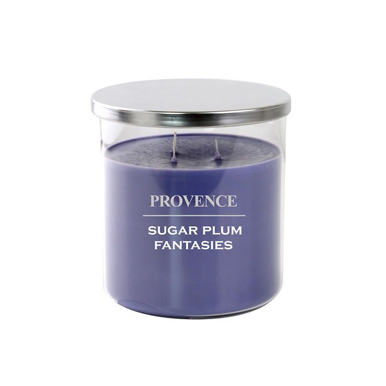 Svíčka ve skle s víčkem SUGARPLUM 1000 g, 3 knoty