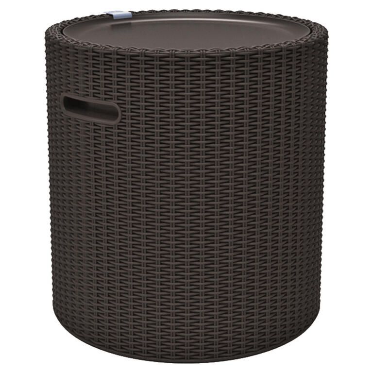 Zahradní stolek COOL STOOL s úložným prostorem hnědý