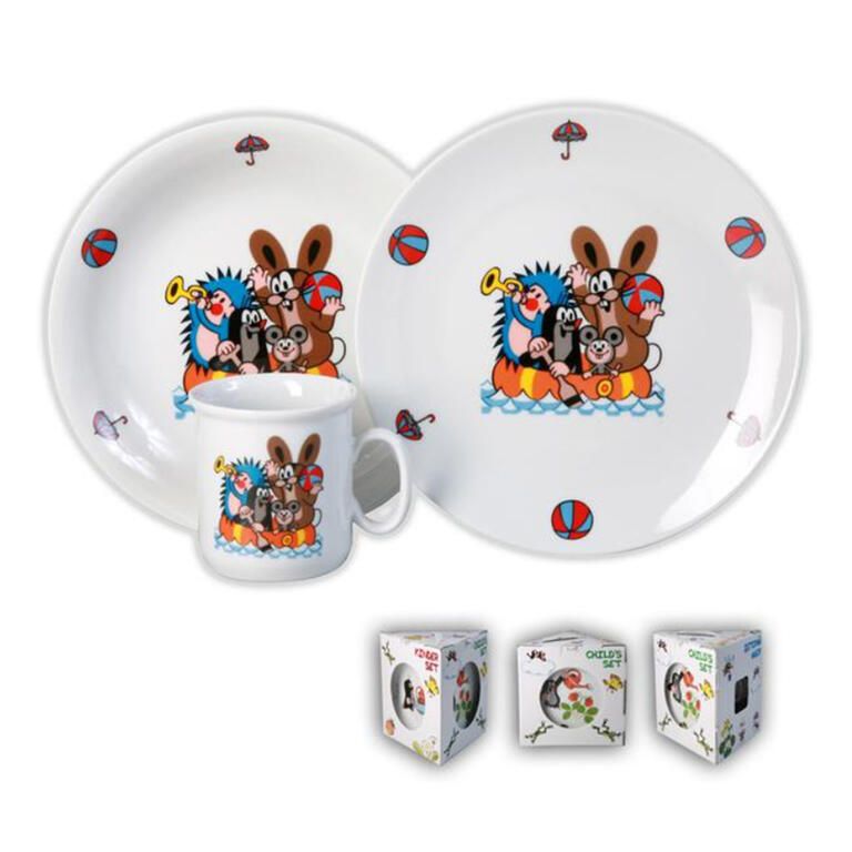 Detská porcelánová jedálenská súprava KRTKO 3 ks