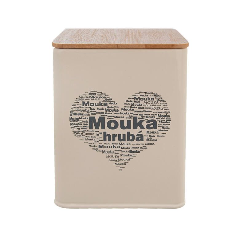 Plechová dóza SRDCE na hrubou mouku