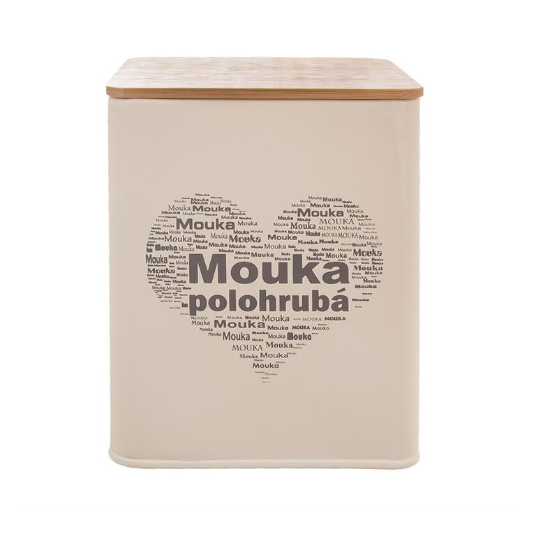Plechová dóza SRDCE na polohrubou mouku