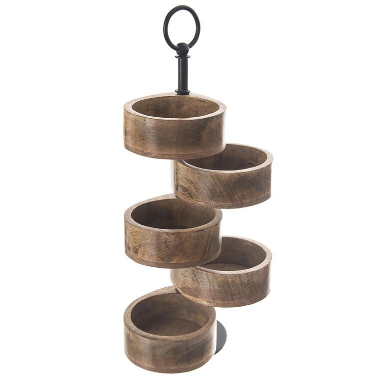 Patera drewniana MANGO, 5 - poziomowa