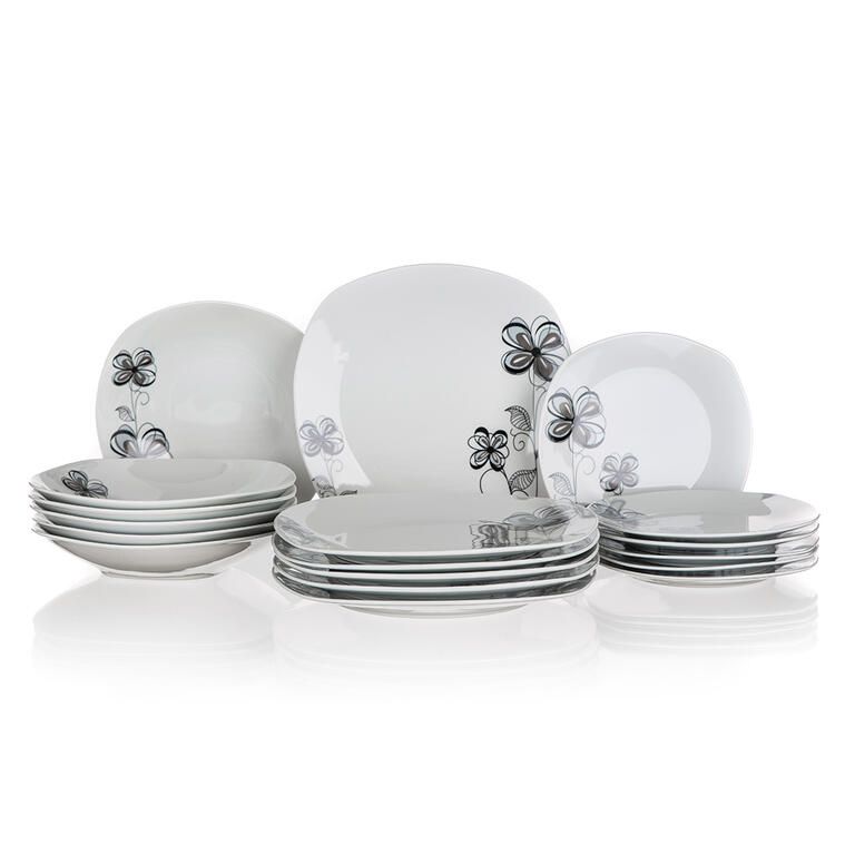 Porcelánová sada talířů FLOREA 18 ks