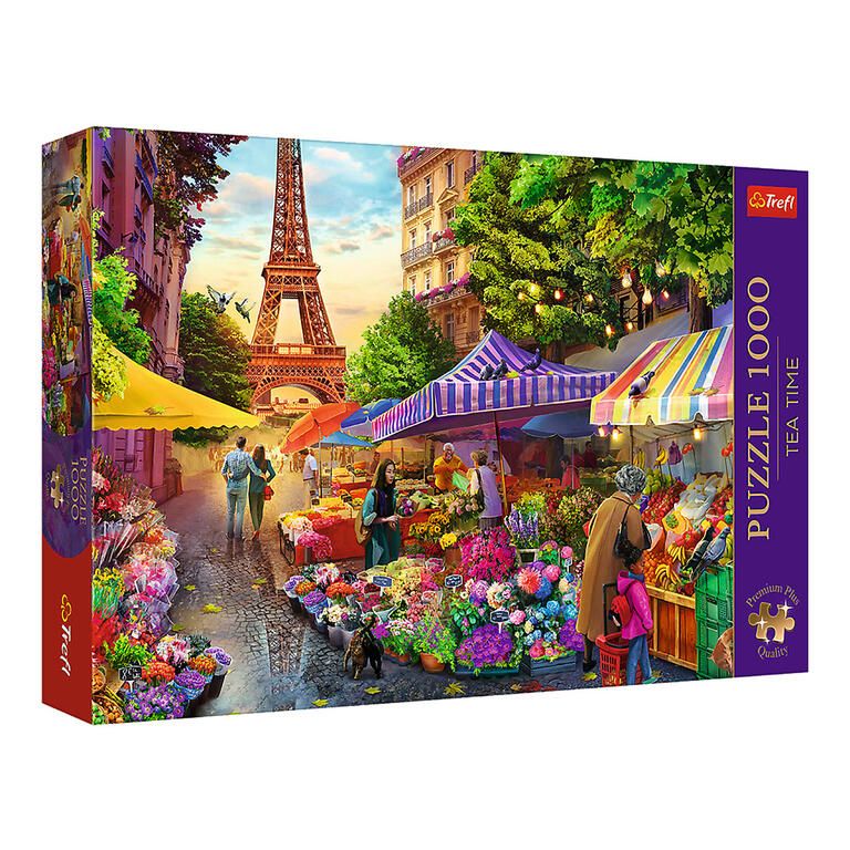 Puzzle Květinový trh v Paříži 1000 dílků