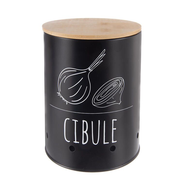 Kulatá plechová dóza CIBULE Black