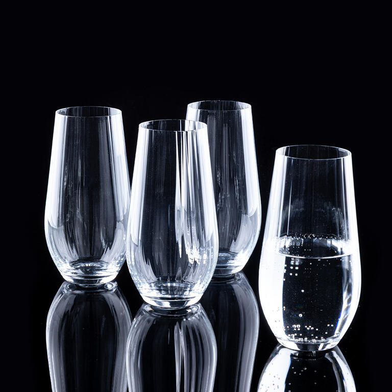 Sada 4 ks vysokých křišťálových sklenic s jemnou vlnkou 580 ml