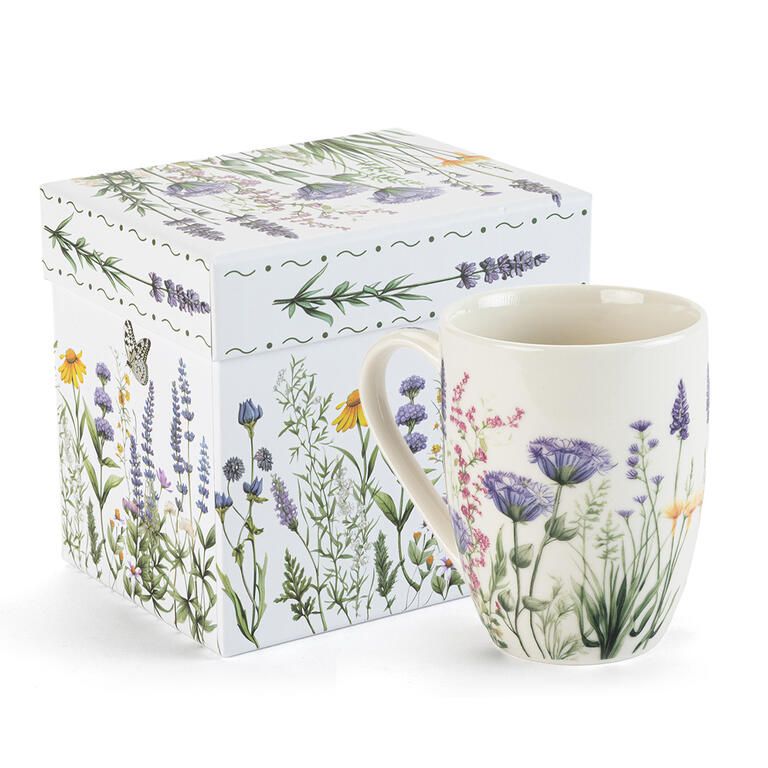 Porcelánový hrnek LEVANDULOVÁ ZAHRADA v dárkové krabičce 350 ml