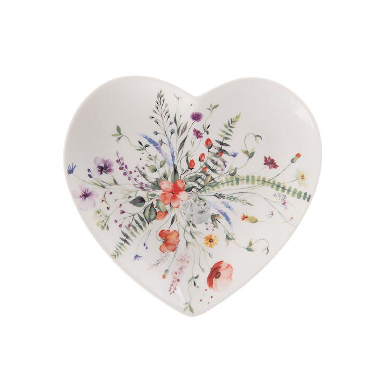 Porcelánový dezertní talíř MÁK, srdce, 17,5 cm