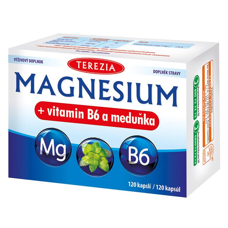 Terezia  MAGNESIUM + vitamin B6 a meduňka 120 kapslí