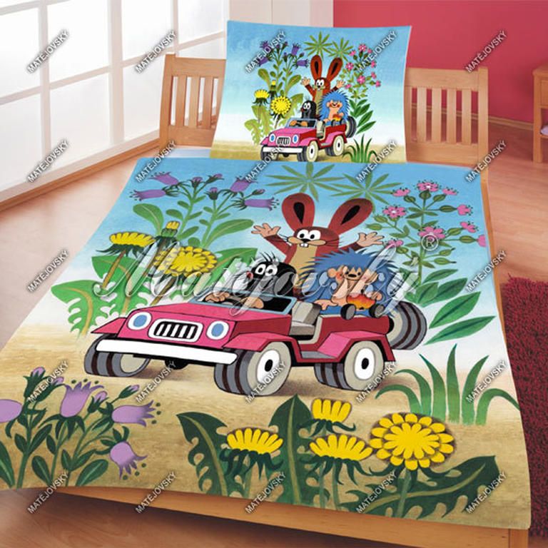 Matějovský ložní povlečení Krtek v autě