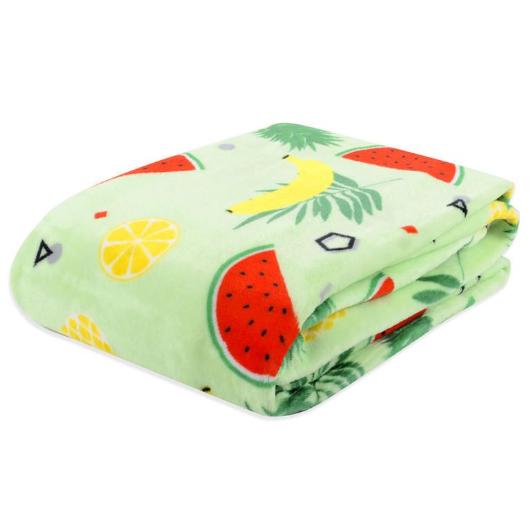 Deka z mikrovlákna TROPICAL s melounem, banánem a citrónem 150 x 200 cm