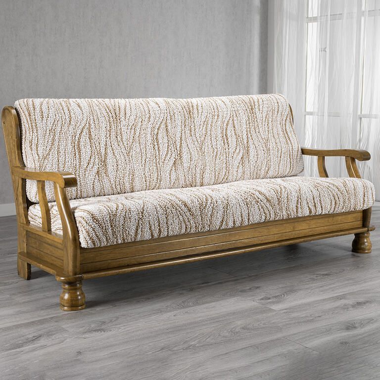 trojkřeslo s dřevěnými rukojeťmi (š. 150 - 200 cm)