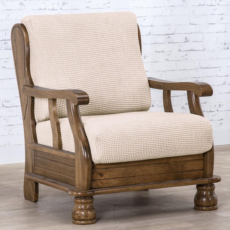 křeslo s dřevěnými rukojeťmi (š. 50 - 80 cm)