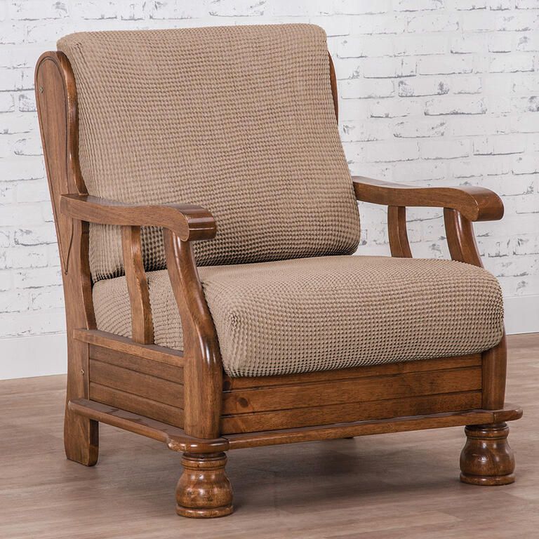křeslo s dřevěnými rukojeťmi (š. 50 - 80 cm)