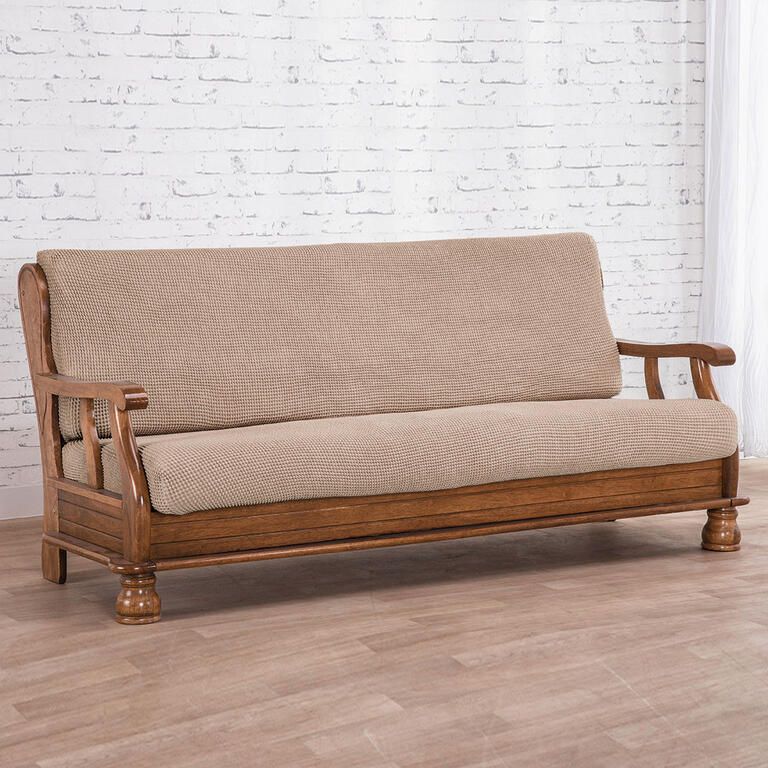 trojkřeslo s dřevěnými rukojeťmi (š. 160 - 200 cm)