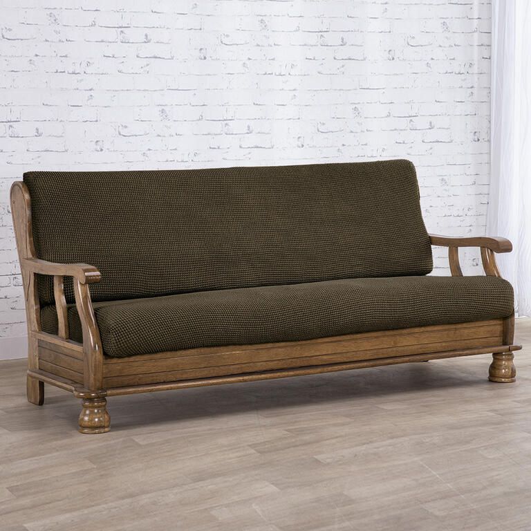 trojkřeslo s dřevěnými rukojeťmi (š. 160 - 200 cm)