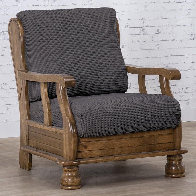 křeslo s dřevěnými rukojeťmi (š. 50 - 80 cm)