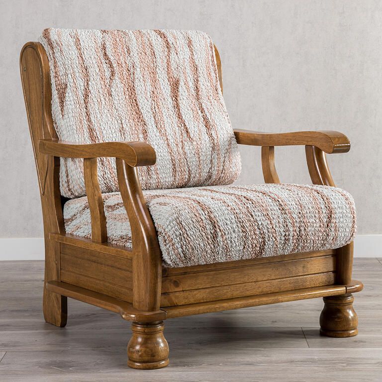 křeslo s dřevěnými rukojeťmi (š. 40 - 70 cm)