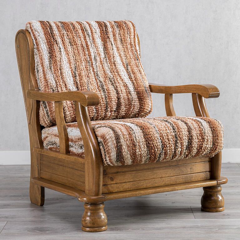 křeslo s dřevěnými rukojeťmi (š. 40 - 70 cm)