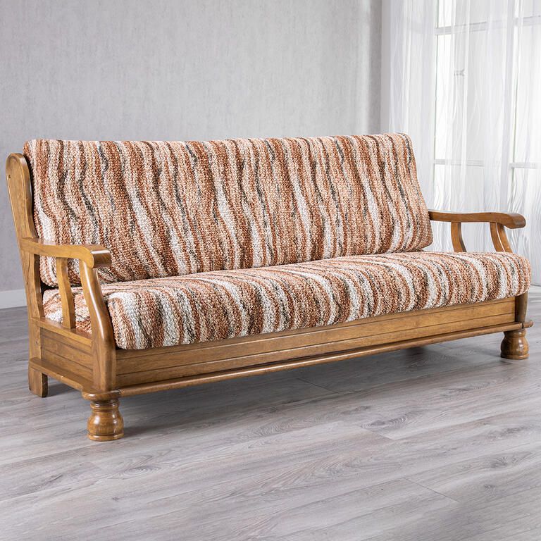 trojkřeslo s dřevěnými rukojeťmi (š. 150 - 200 cm)