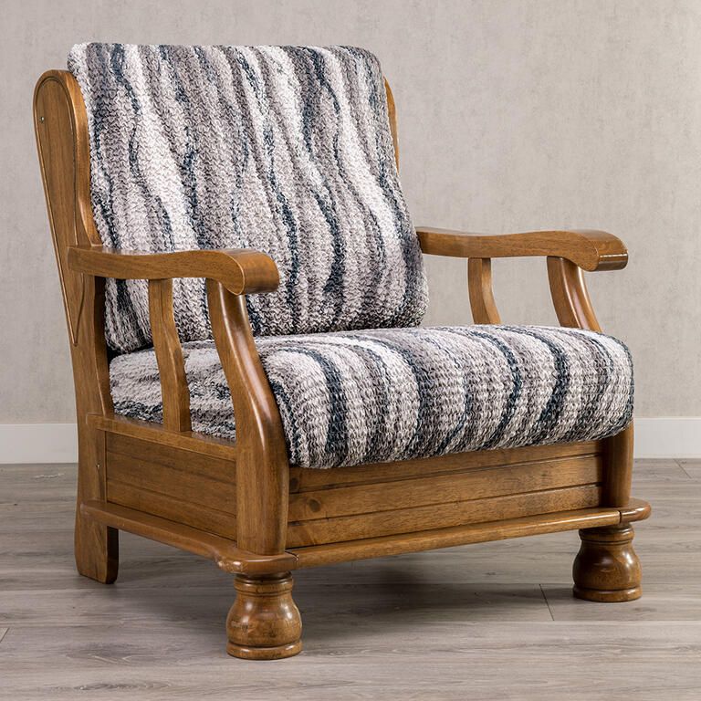 křeslo s dřevěnými rukojeťmi (š. 40 - 70 cm)