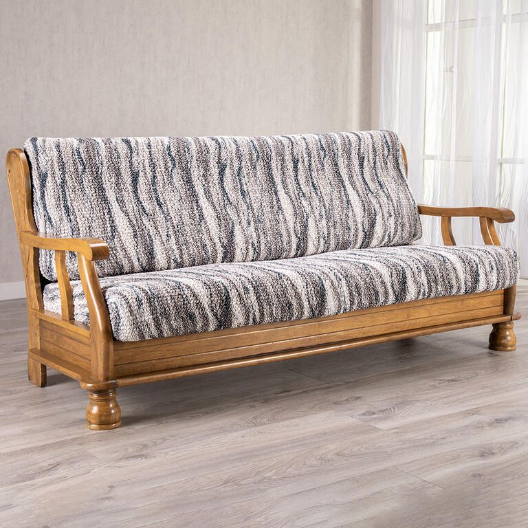 trojkřeslo s dřevěnými rukojeťmi (š. 150 - 200 cm)
