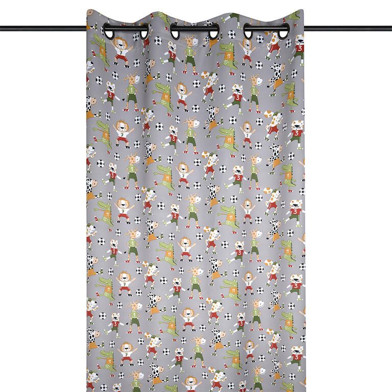 Zasłona zaciemniająca BLACKOUT FOTBAL szara 140 x 260 cm